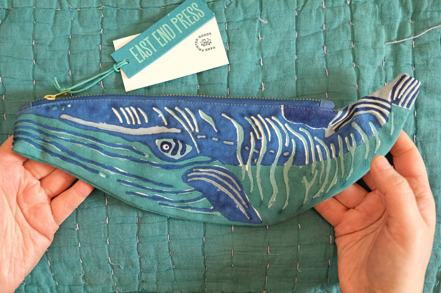 Whale Fabric Pen & Pencil Pouch