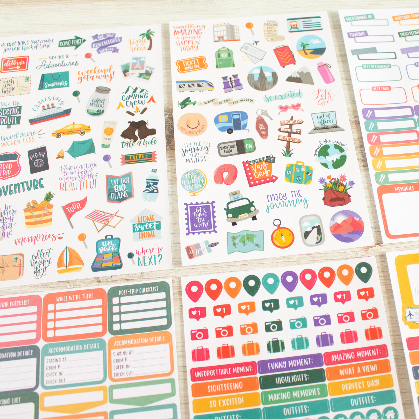 Planner Sticker Pack, Travel & Trip Planning