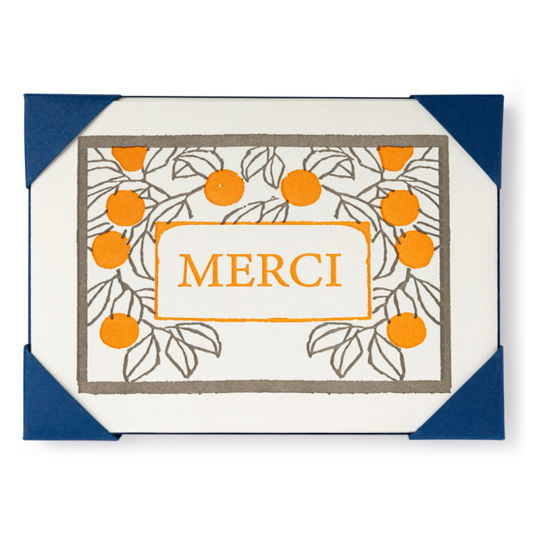 Merci Oranges Note Cards