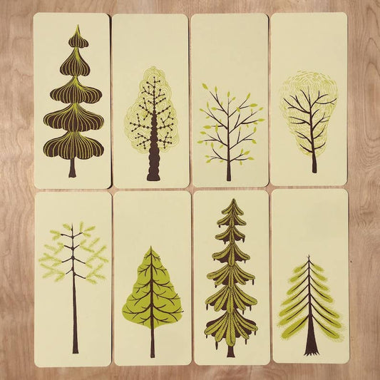 Green Trees Letterpress Cards