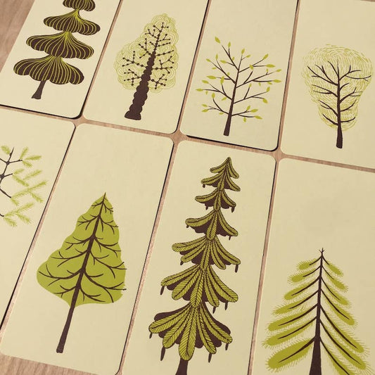 Green Trees Letterpress Cards