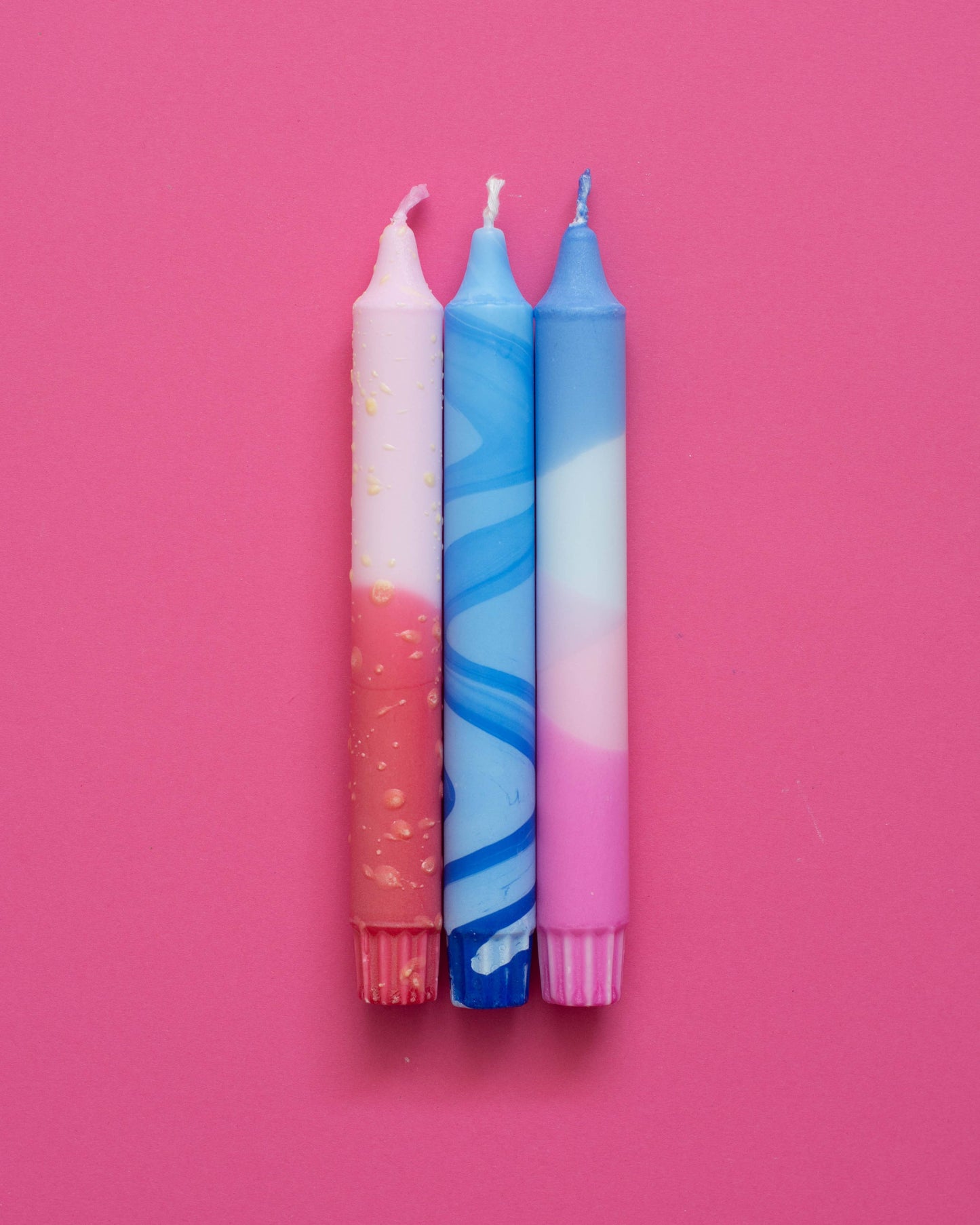 Taper candles- 3 pack/ summer blue