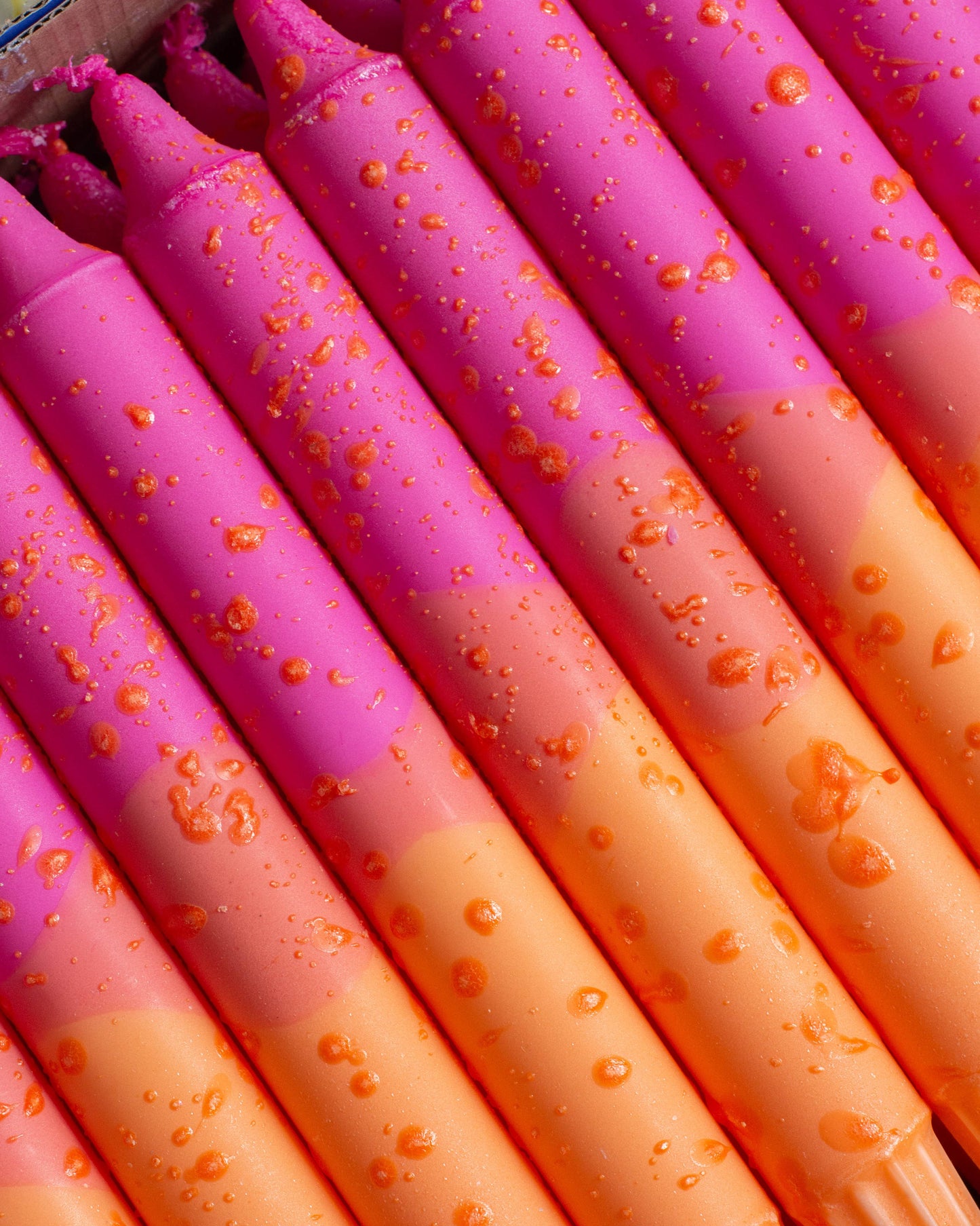 Taper candles- Summer vibes / Confetti fuchsia pink / orange