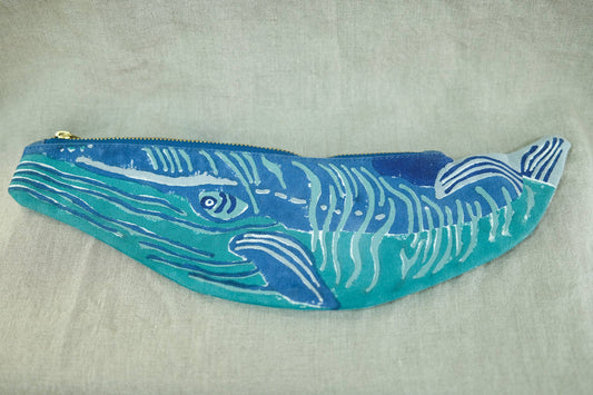 Whale Fabric Pen & Pencil Pouch