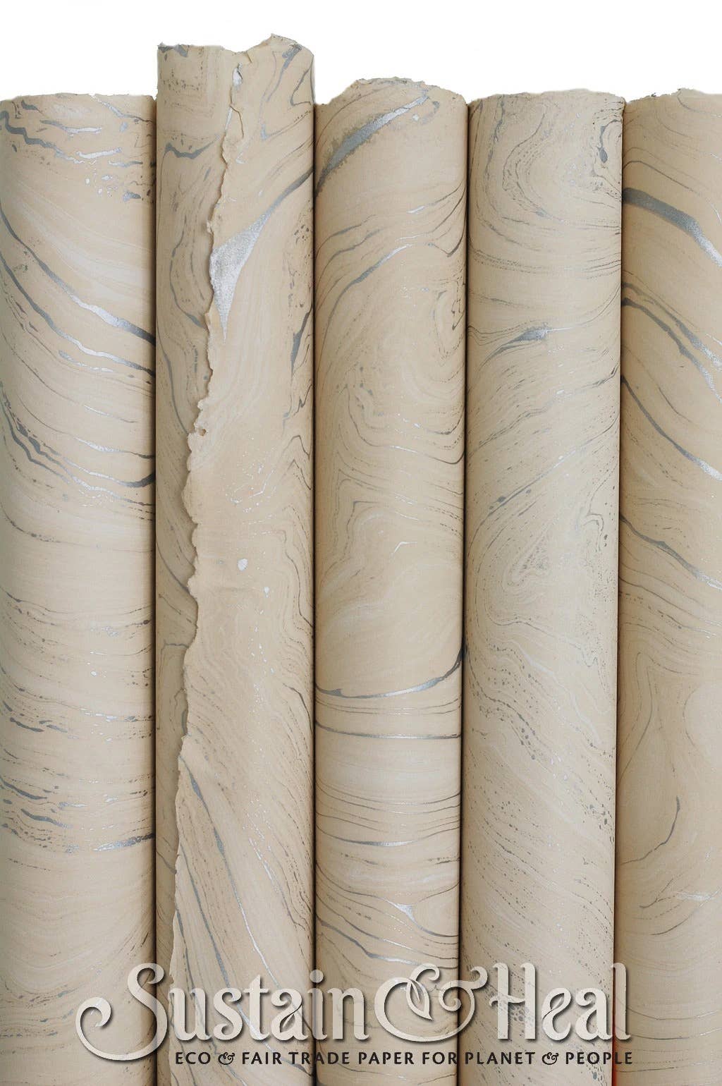 Cream and Silver Marble Sheet