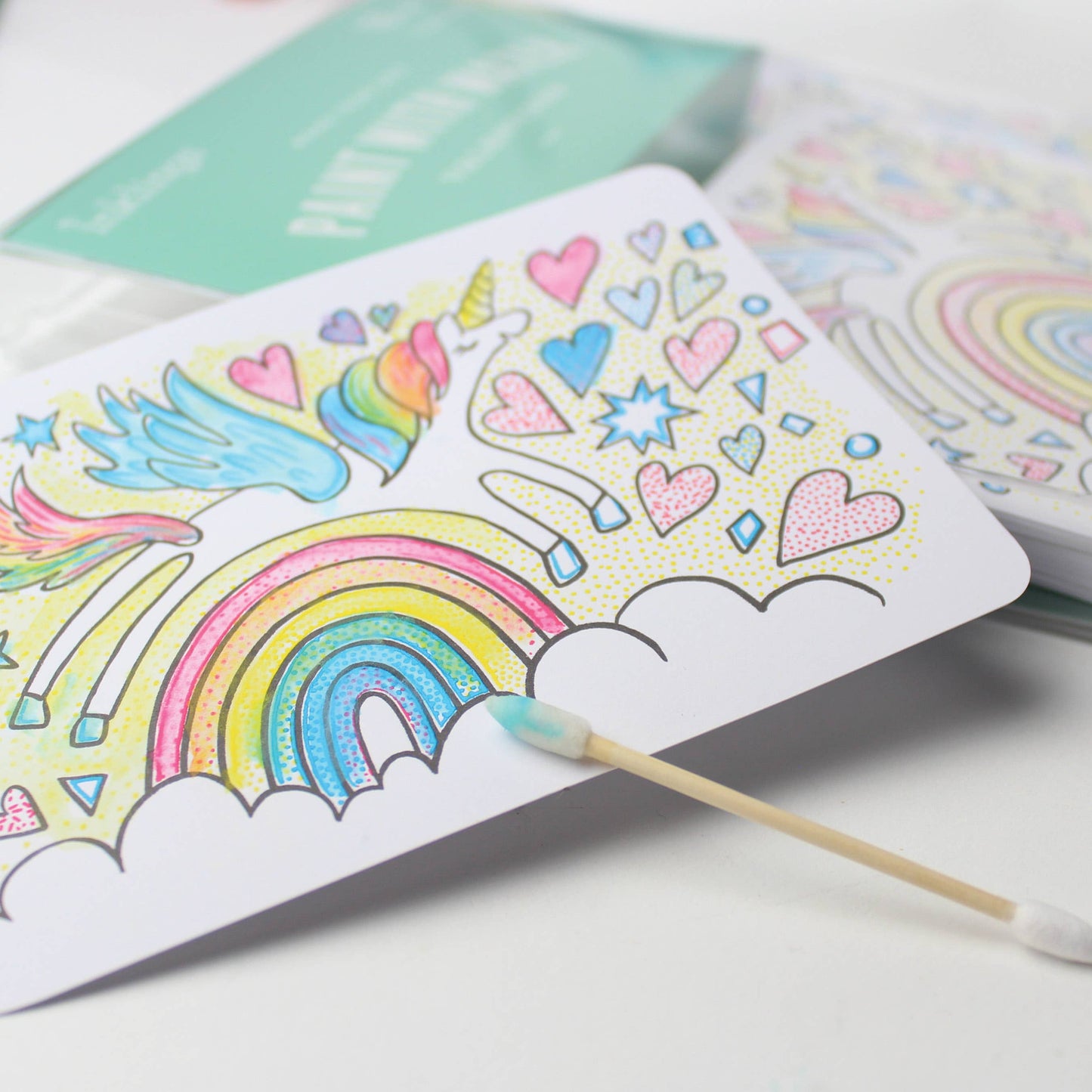 Paint with Water Valentine Cards - Unicorn