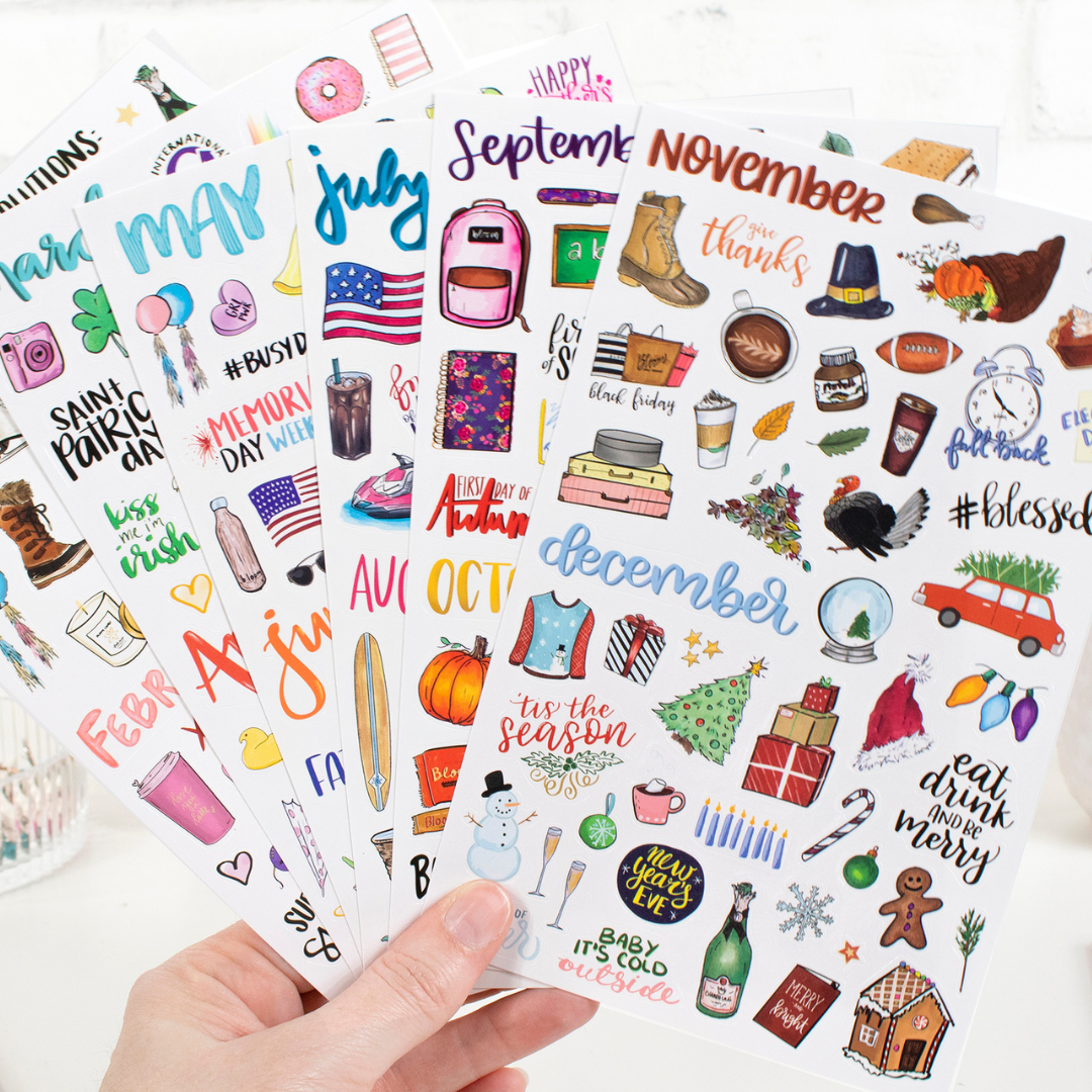 Planner Sticker Pack, Vintage Holiday