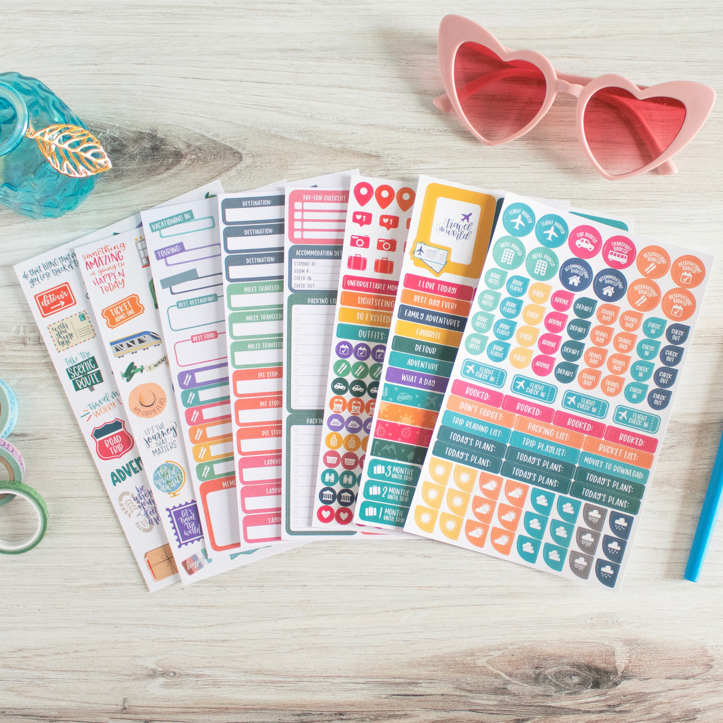 Planner Sticker Pack, Travel & Trip Planning