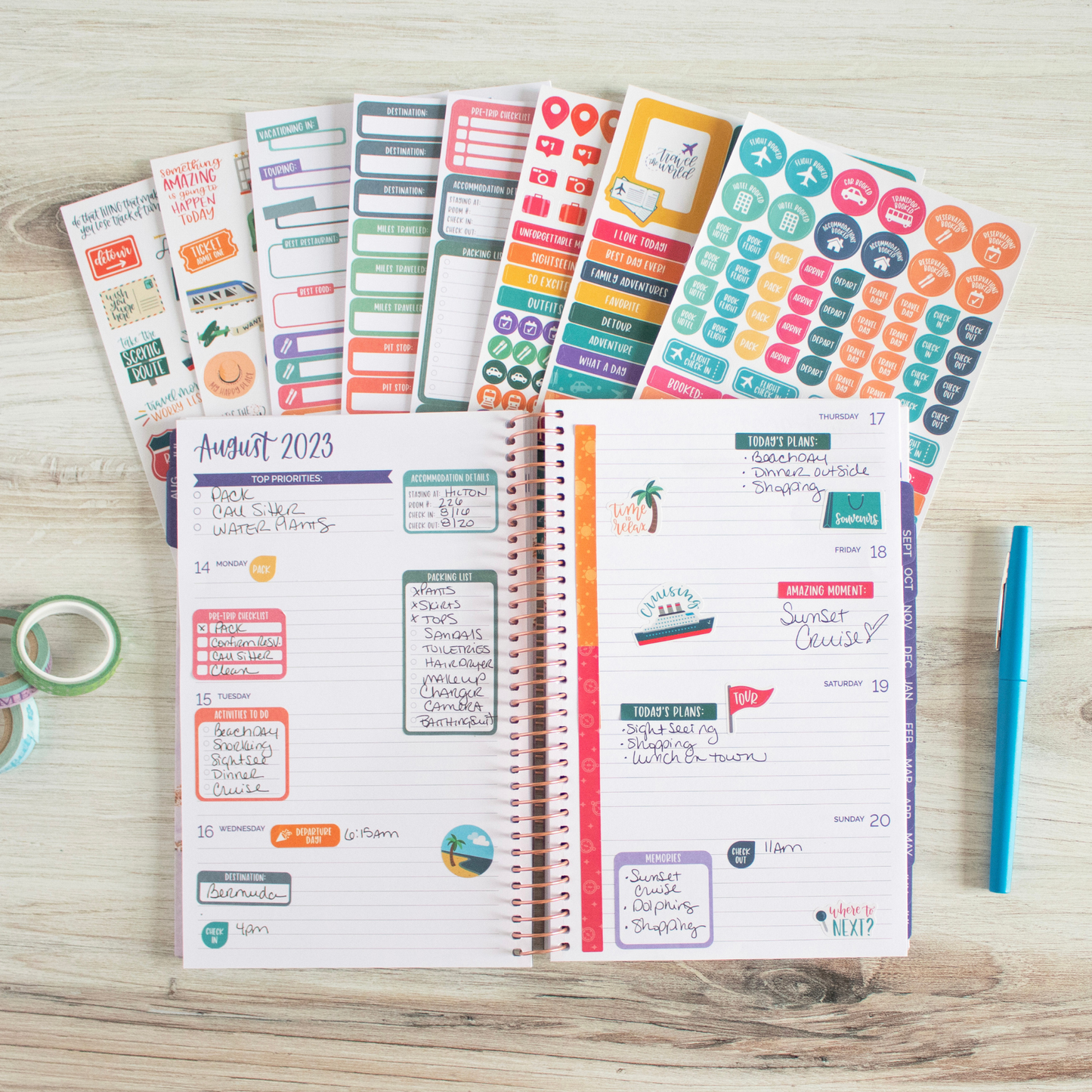 Planner Sticker Pack, Travel & Trip Planning