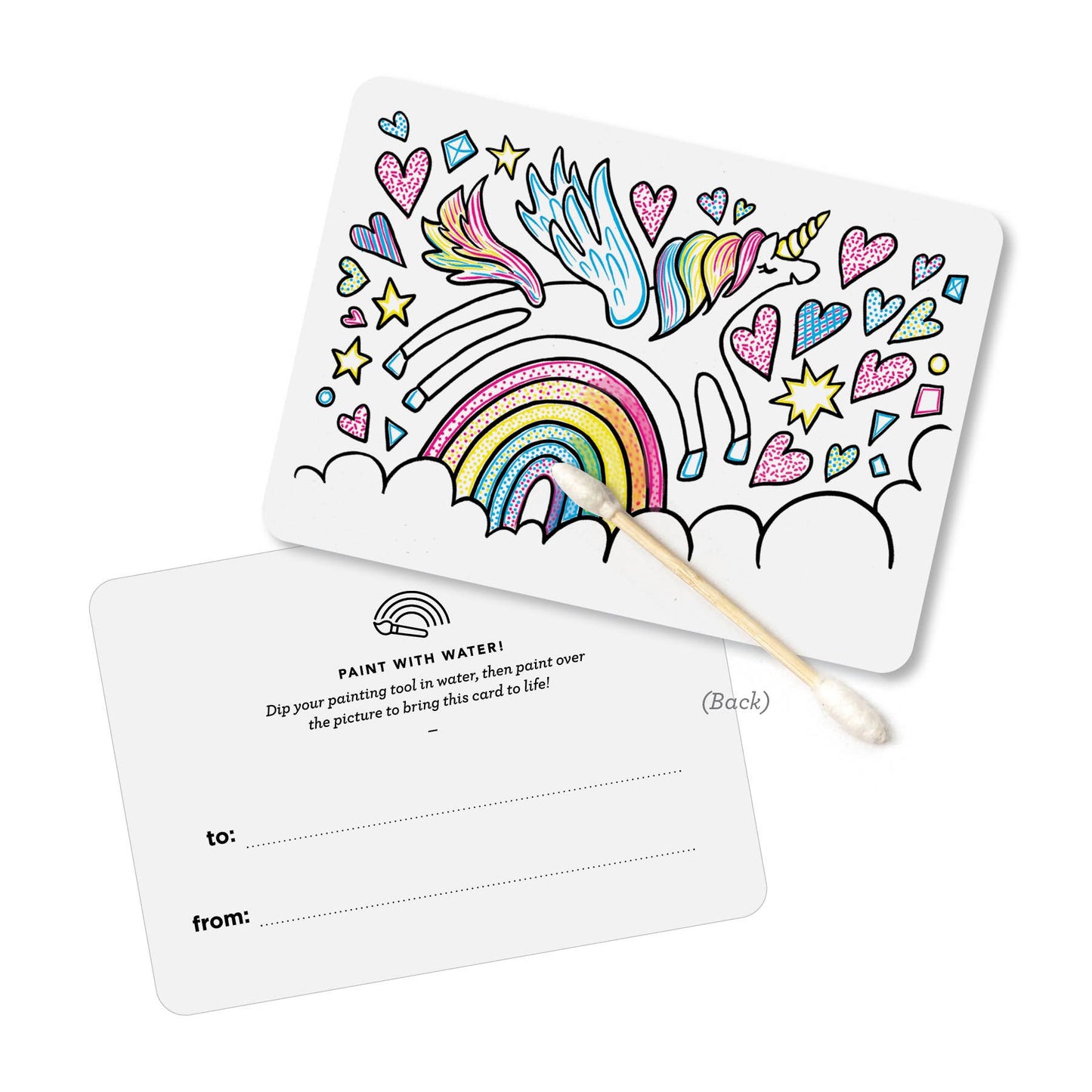 Paint with Water Valentine Cards - Unicorn