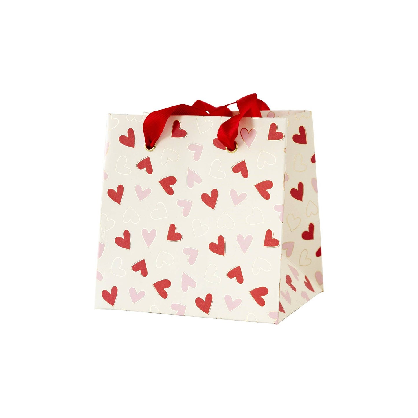 Gold Outline Hearts Gift Bag Single