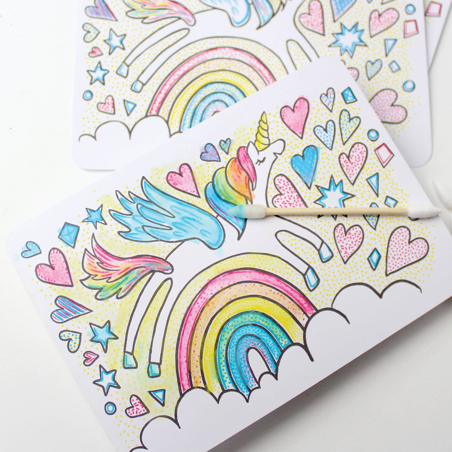 Paint with Water Valentine Cards - Unicorn