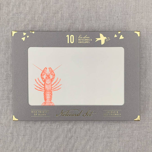 Notecard Set / Riso Print / Lobster / Sustainable