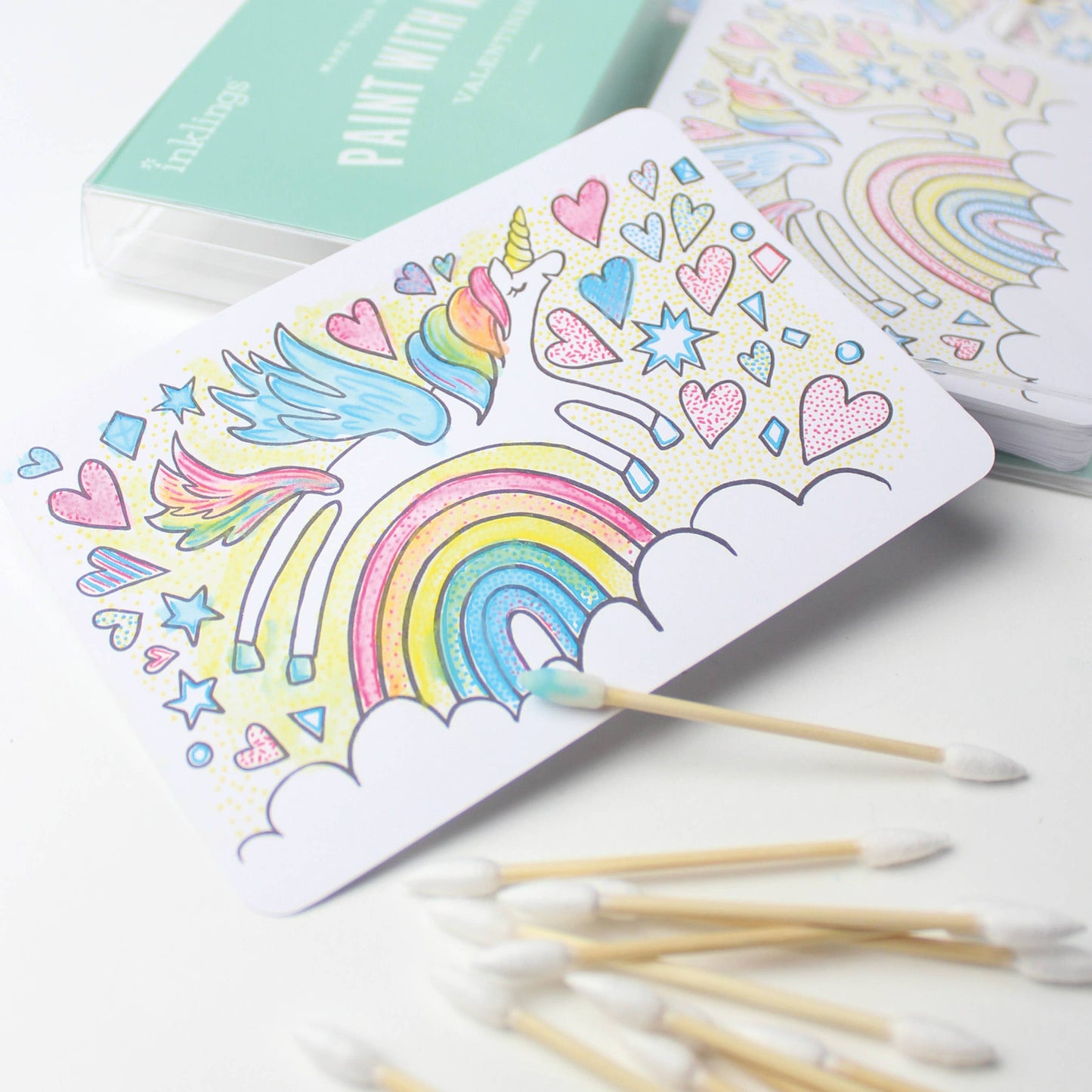 Paint with Water Valentine Cards - Unicorn