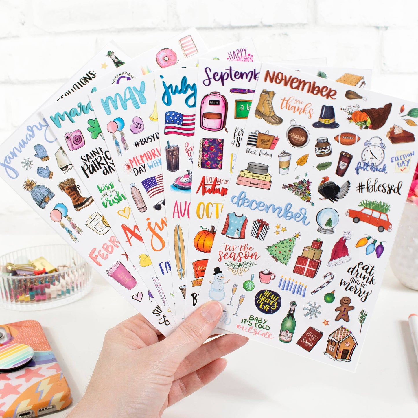 Planner Sticker Pack, Vintage Holiday