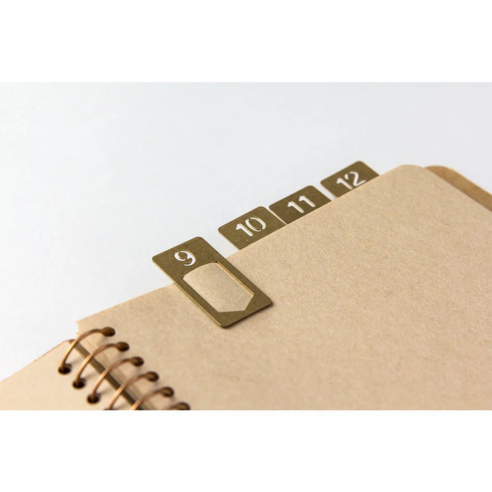 Traveler’s Notebook - Brass Numbers Clips