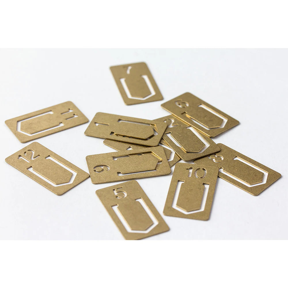 Traveler’s Notebook - Brass Numbers Clips