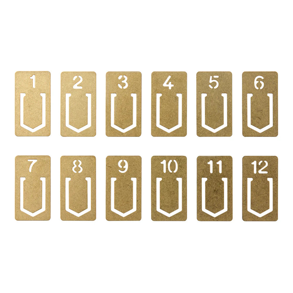 Traveler’s Notebook - Brass Numbers Clips