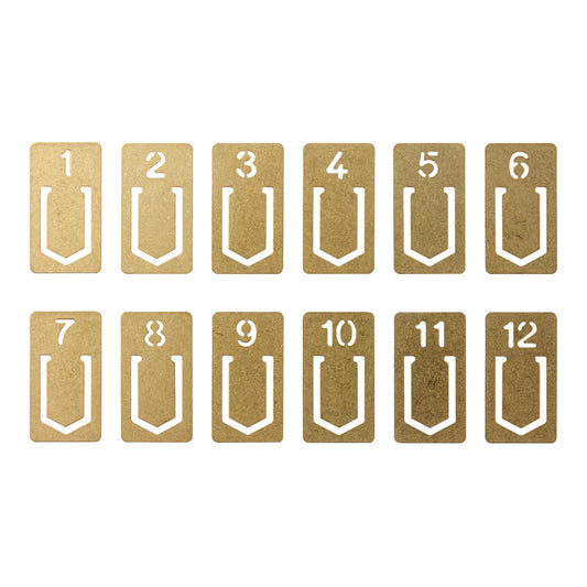 Traveler’s Notebook - Brass Numbers Clips