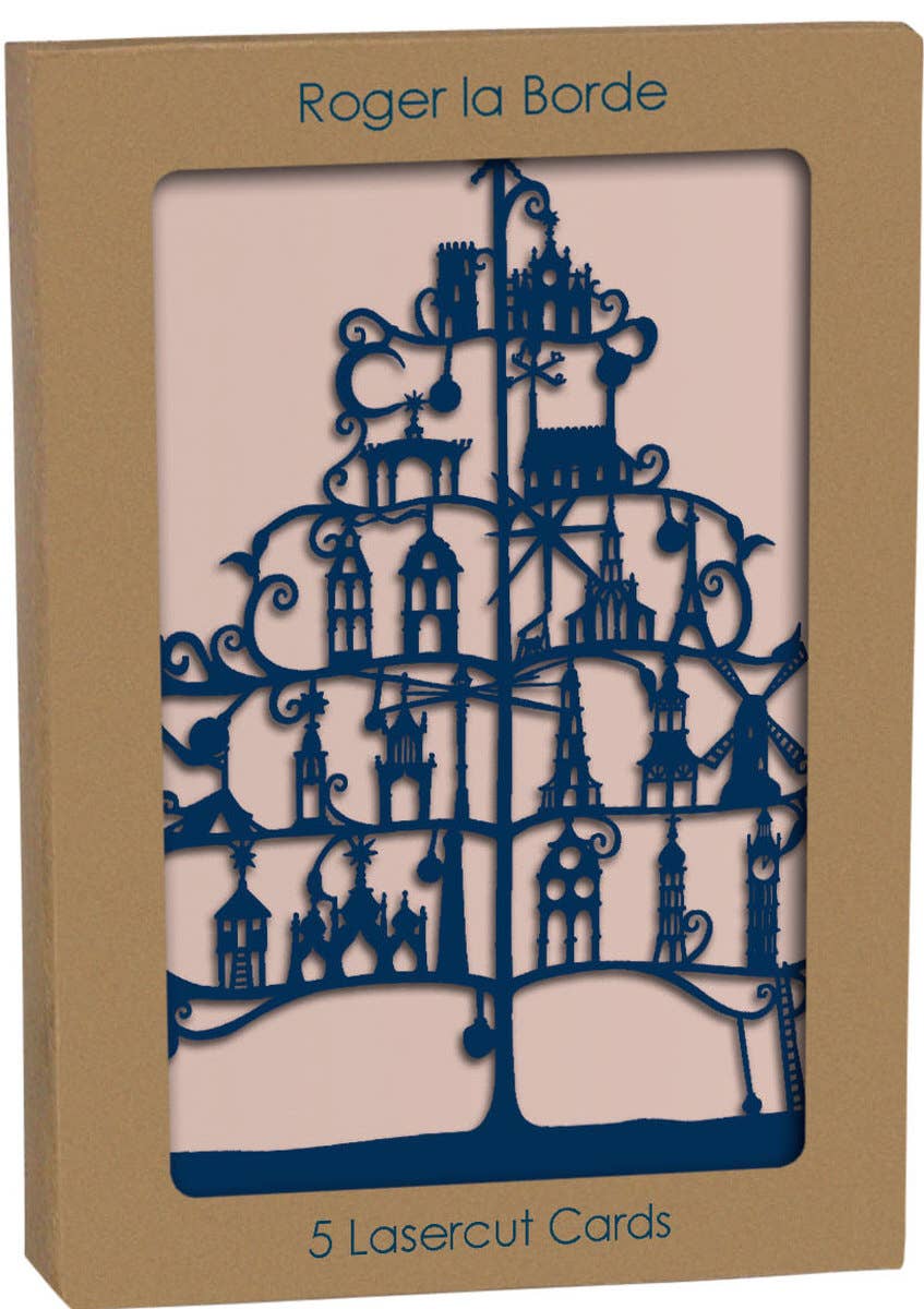 Architectural Tree Lasercut Christmas Card pack