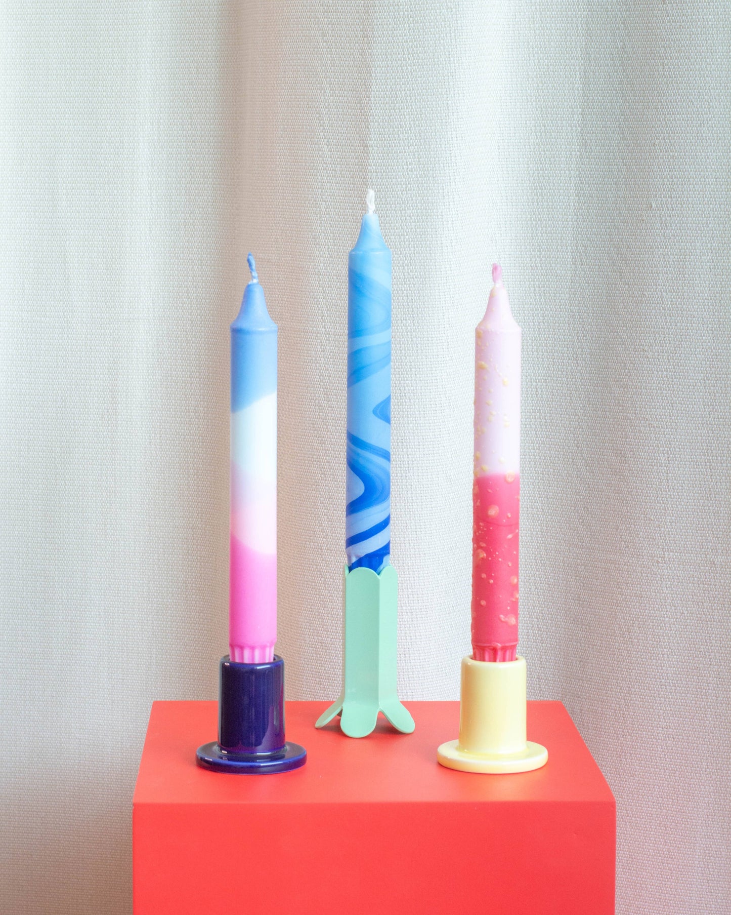 Taper candles- 3 pack/ summer blue