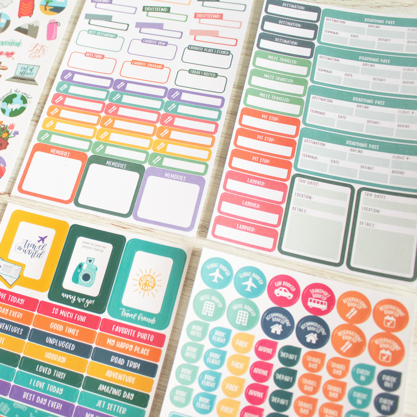 Planner Sticker Pack, Travel & Trip Planning