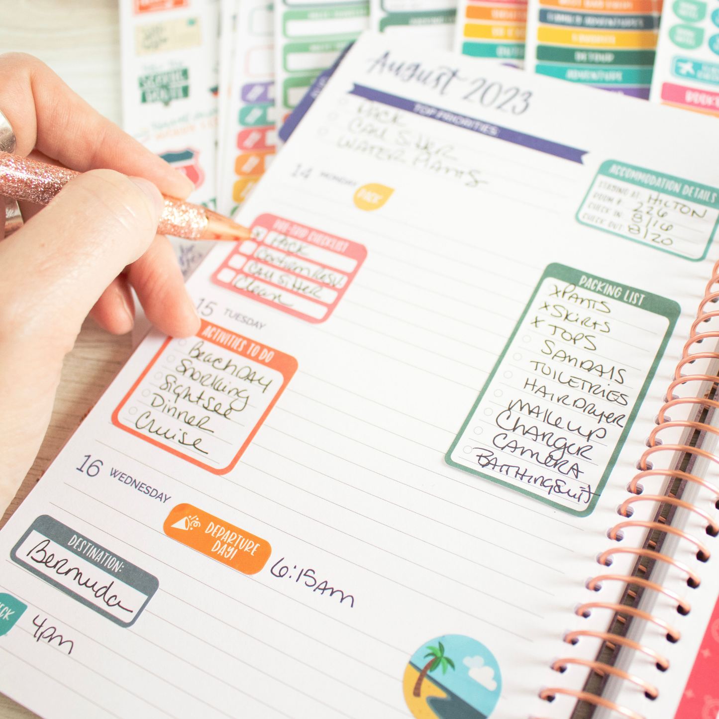 Planner Sticker Pack, Travel & Trip Planning