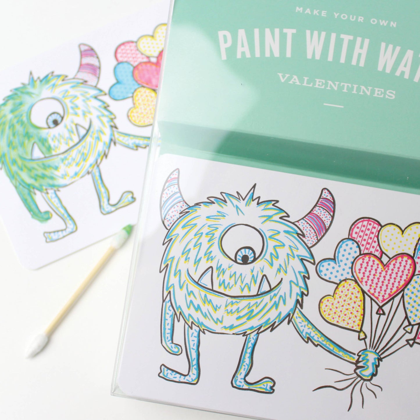 Paint with Water Valentines - Monster