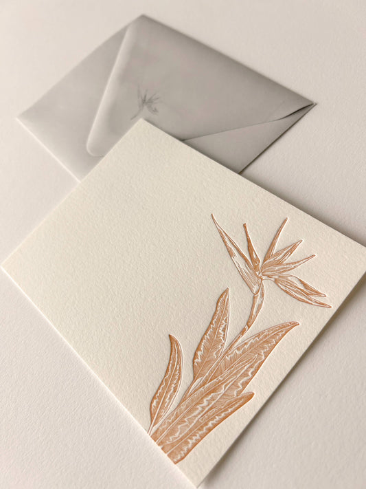 Bird of Paradise Flat Card Pack- Letterpress