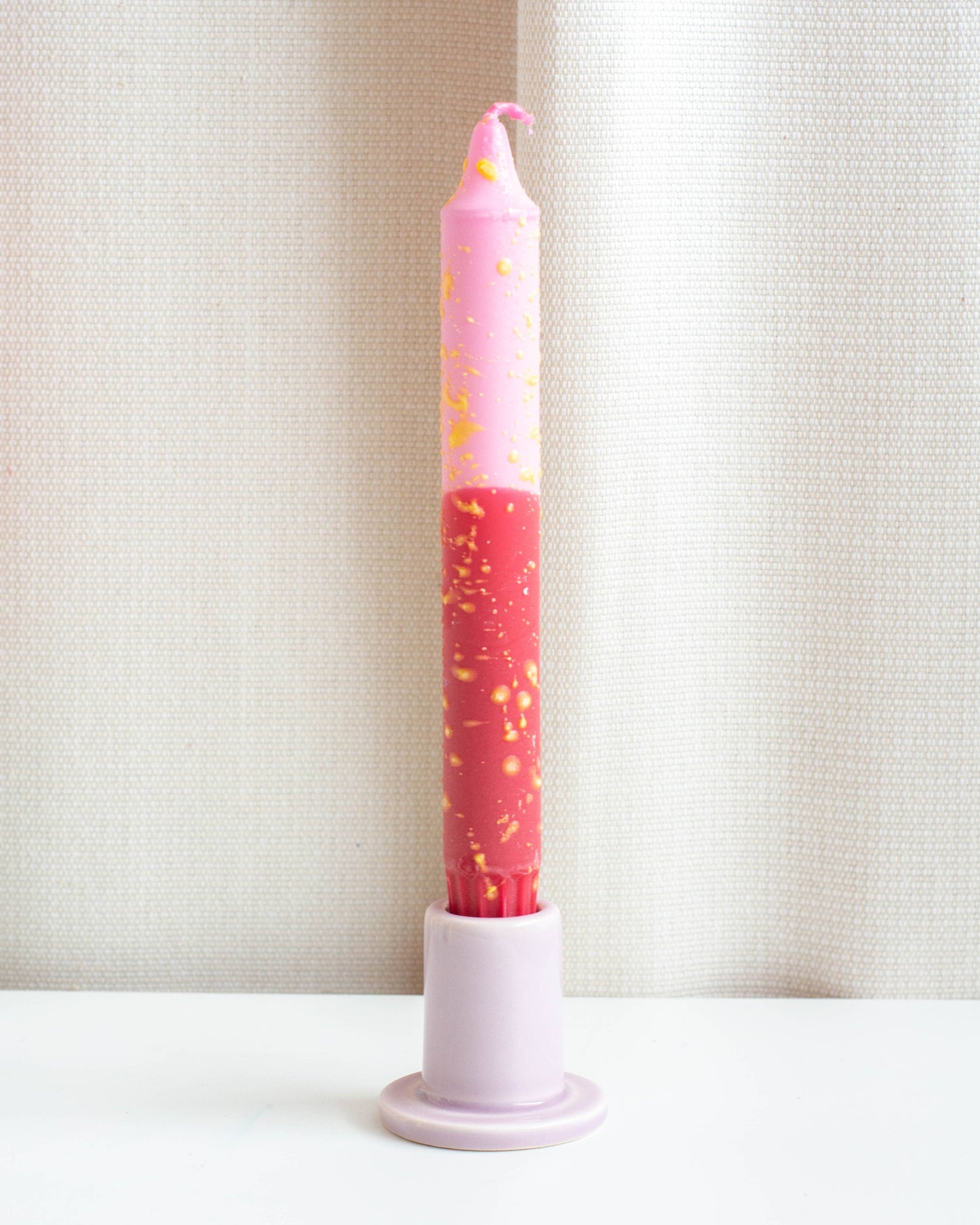 Taper candles- Summer vibes / Pink & Red Yellow Confetti