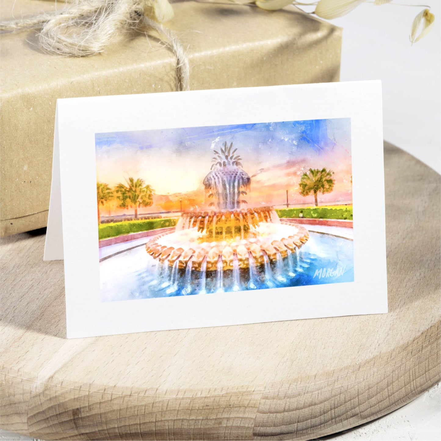 Pineapple Fountain Blank Card