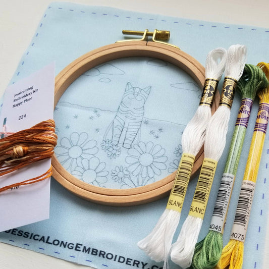 Happy Cat Embroidery Kit