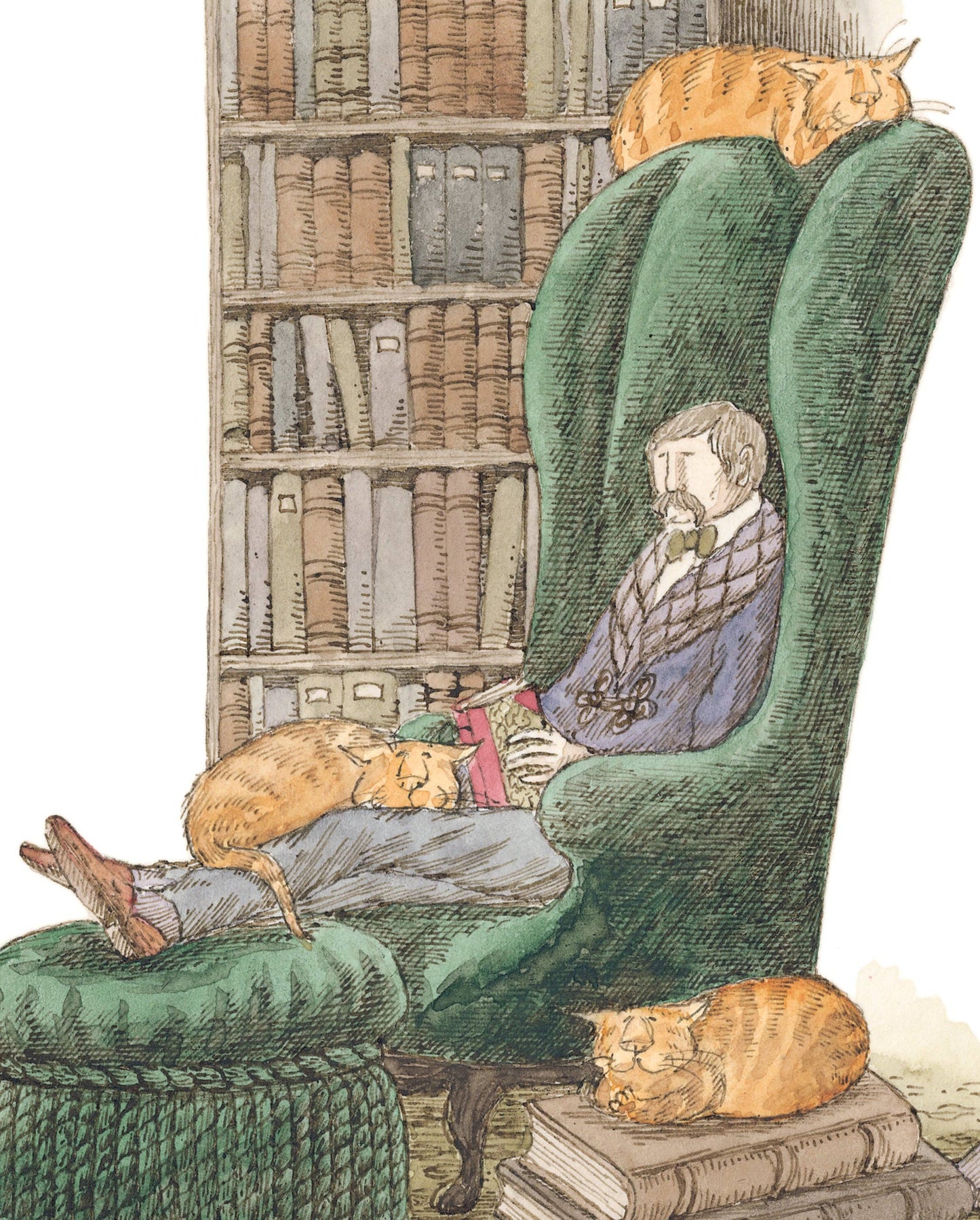 Edward Gorey: Bibliophile with Cats Bookmark