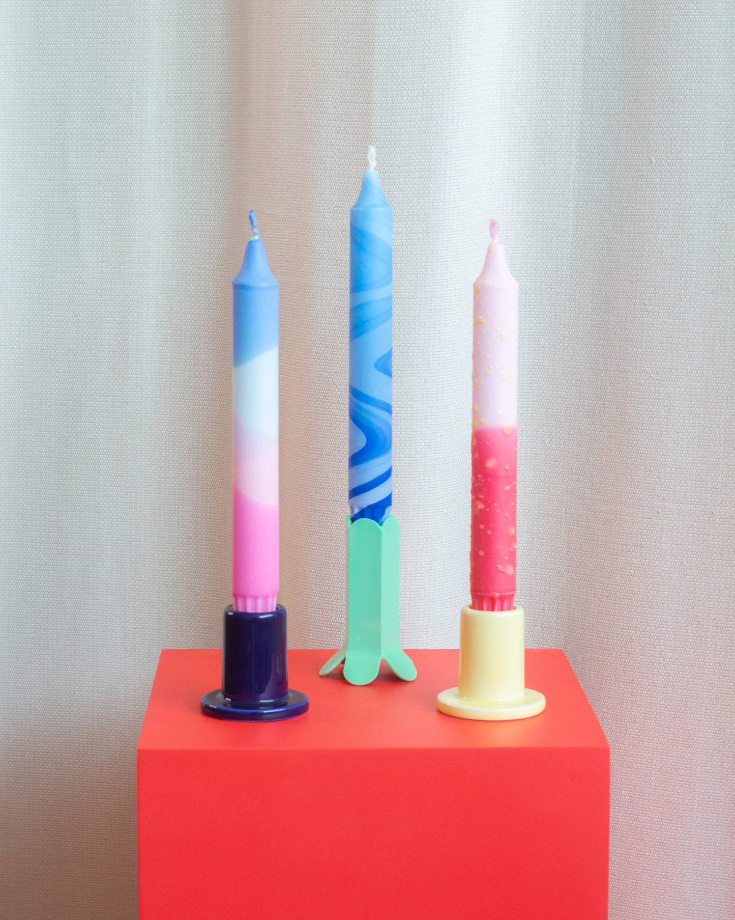 Taper candles- 3 pack/ summer blue