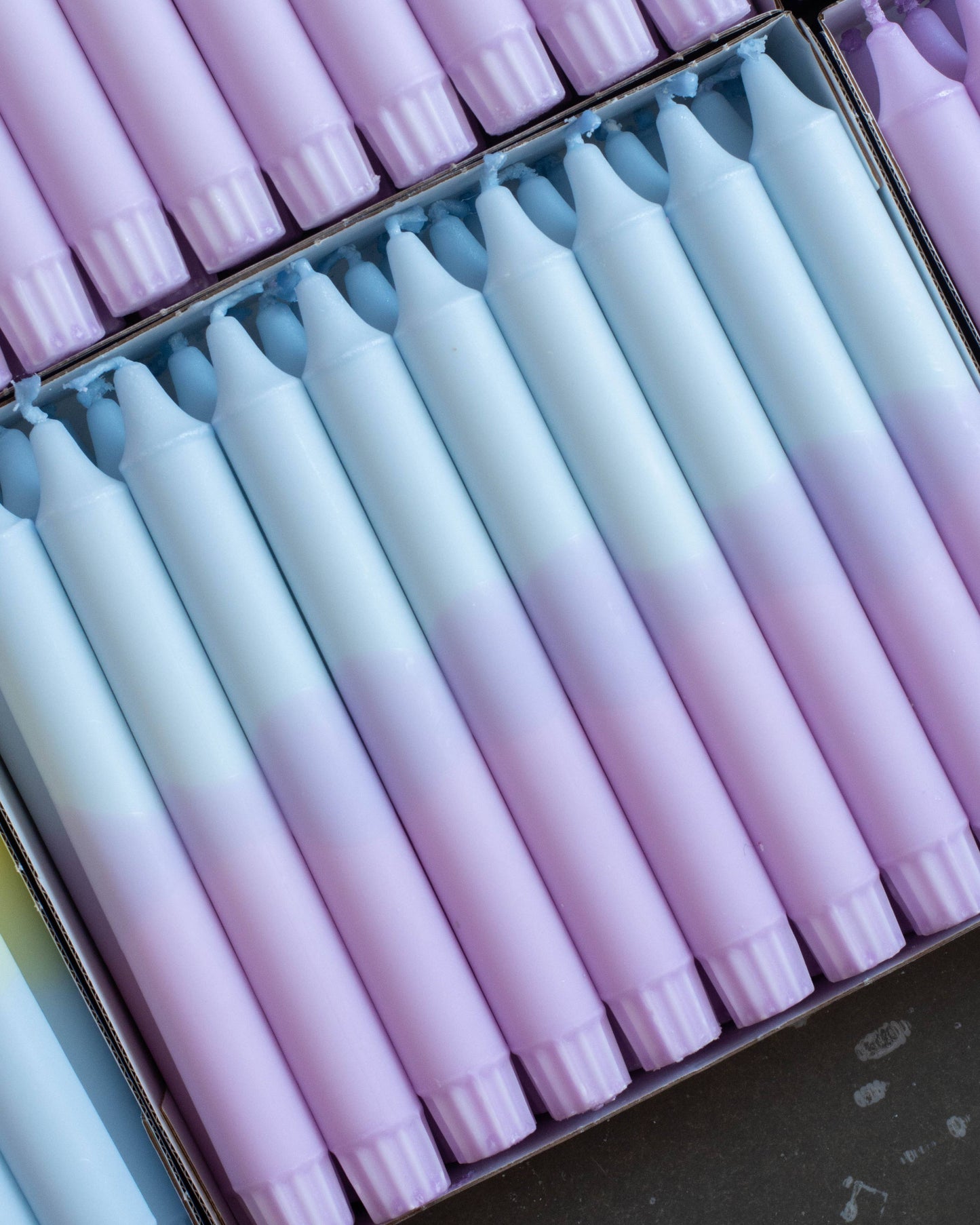 Taper candles- Spring vibes pastel blue / purple