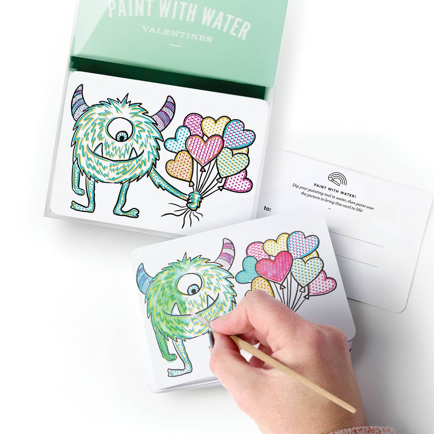 Paint with Water Valentines - Monster